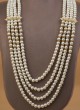 Four Layered Pearl Mala In Off White Color